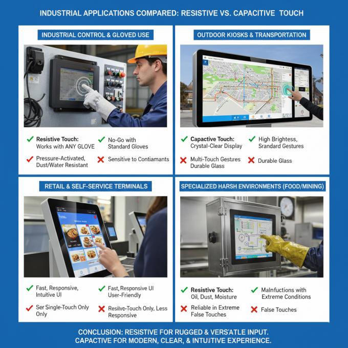 Capacitive vs. Resistive Touch: Choosing the Right Industrial Touch Display