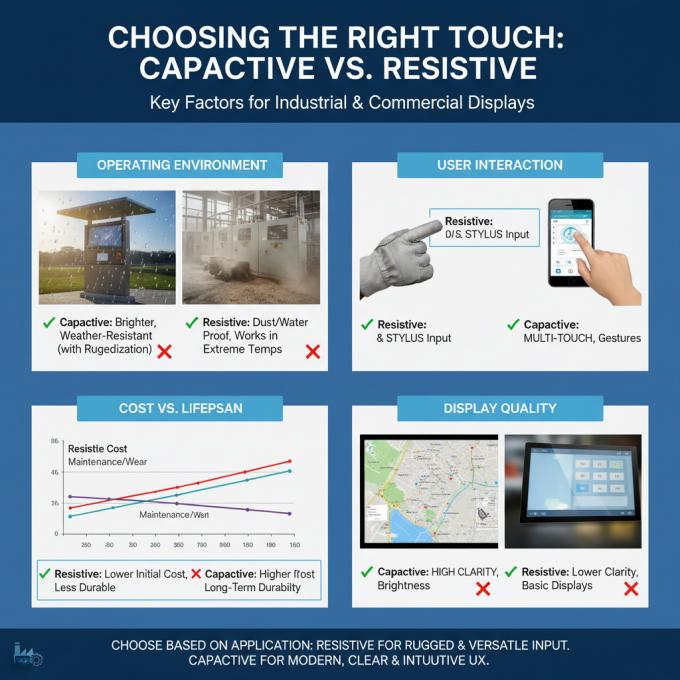 Capacitive vs. Resistive Touch: Choosing the Right Industrial Touch Display