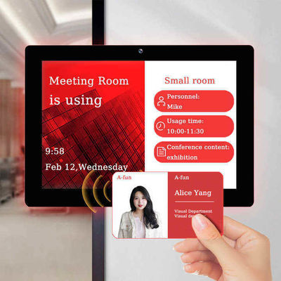 14Inch RK3568 Meeting Room Booking System Android Tablet with Surrounding LED Light for Conference Rooms