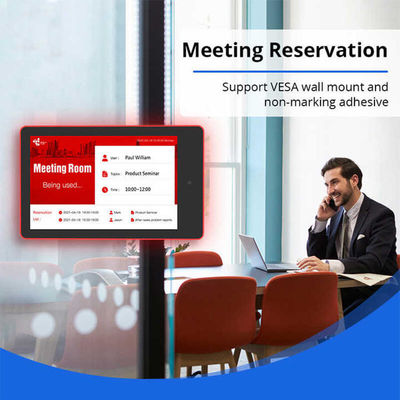 Conference Room Schedule Display Android Tablet with 13.3 Inch Display RK3568 CPU 5.0M/P Camera and Surrounding LED Light