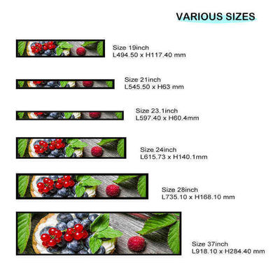 28 Inch Stretched Bar LCD Display , Ultra Wide Strip Shelf Edge Advertising Digital Signage