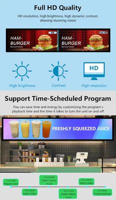 19 Inch Wall Mounted Bar-Type Advertising Machine 1920x360 Android Tablet