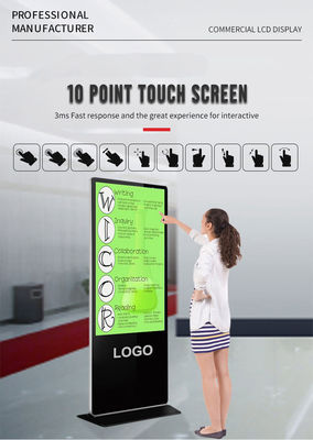 86Inch Super Large Vertical LCD Advertising Display for Indoor Kiosks Floor Standing