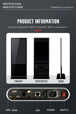 86Inch Super Large Vertical LCD Advertising Display for Indoor Kiosks Floor Standing