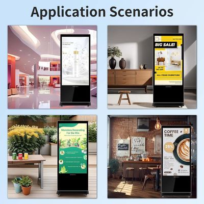 75Inch Vertical AD Kiosk LCD Advertising Display Android Touch Screen Floor-Standing Totem