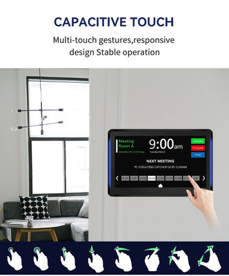 10.1Inch RK3399 2+16GB Wall Mounted Conference Room Tablet NFC POE Meeting Room Booking System with Both Sides Light