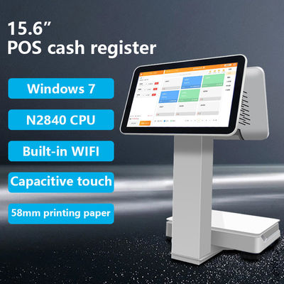 15.6+14 Inch Dual Touch Screen POS Terminal with Weighing Pan Barcode Scanner and Thermal Printer for Retail
