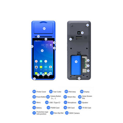 Smart NFC Mobile Payment Terminal 5.5Inch Portable Pos Machine Intelligent Handheld Smart Terminal with Camera Printer