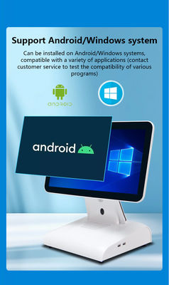 15Inch N2840 Desktop POS Machine Restaurant POS Terminal 2+32GB All in One POS System with Customer Display