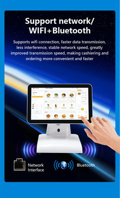 15Inch N2840 Desktop POS Machine Restaurant POS Terminal 2+32GB All in One POS System with Customer Display