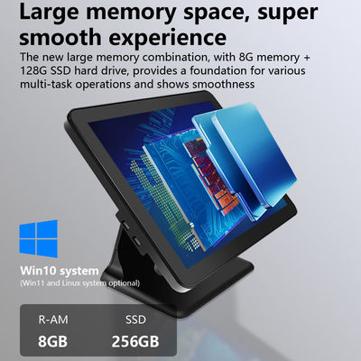 New Design 15Inch 60Hz Desktop Pos Terminal 8+256GB N100 CPU Retail Pos Cash Register with Printer and Scanner