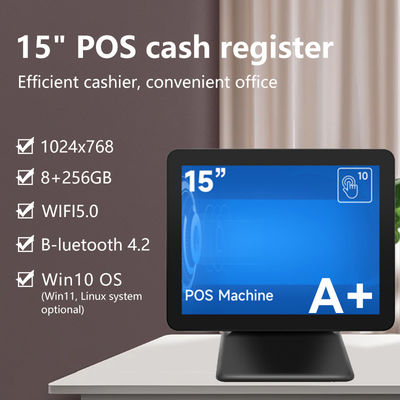 New Design 15Inch 60Hz Desktop Pos Terminal 8+256GB N100 CPU Retail Pos Cash Register with Printer and Scanner