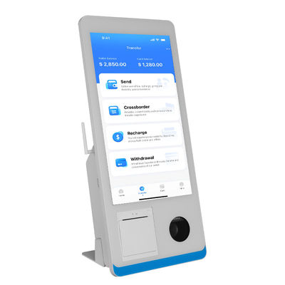 Restaurant Self-service Ordering Counter Kiosk Win 8+128GB Self-service Payment Kiosk with Printer Nfc QR Code Scanner