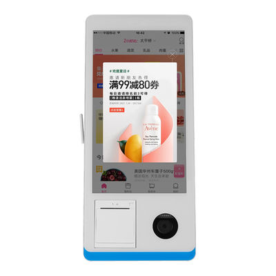 Restaurant Self-service Ordering Counter Kiosk Win 8+128GB Self-service Payment Kiosk with Printer Nfc QR Code Scanner