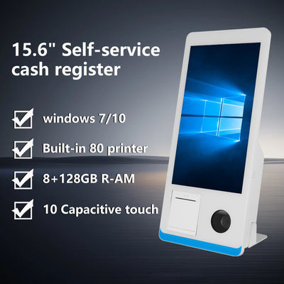 Restaurant Self-service Ordering Counter Kiosk Windows 8+128GB Self-service Payment Kiosk with Printer Nfc QR Code Scanner
