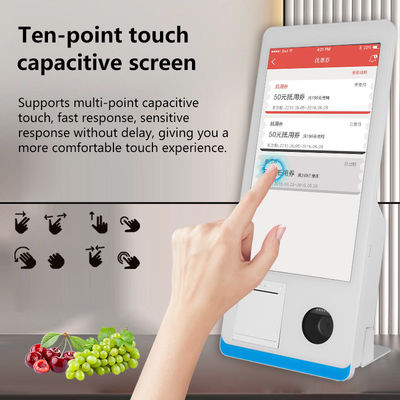 Restaurant Self-service Ordering Counter Kiosk Win 8+128GB Self-service Payment Kiosk with Printer Nfc QR Code Scanner