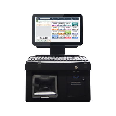 14Inch Dual Touch Screen Windows7 Pos Cash Register i3 Cpu 4+64GB Desktop POS Terminal with Printer,Keyboard,Scanner
