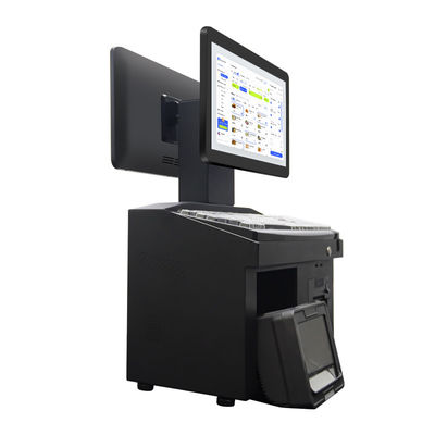 14Inch Dual Touch Screen Windows7 Pos Cash Register i3 Cpu 4+64GB Desktop POS Terminal with Printer,Keyboard,Scanner