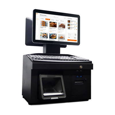 14Inch Dual Touch Screen Win7 Pos Cash Register i3 Cpu 4+64GB Desktop POS Terminal with Printer,Keyboard,Scanner
