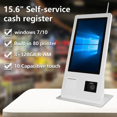 15.6" Self-Service POS Machine with Win 10 Operation System Touch Screen Scanner Printer NFC QR Code Reader