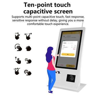 15.6" Self-Service POS Machine with Win 10 Operation System Touch Screen Scanner Printer NFC QR Code Reader