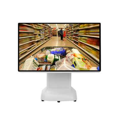 Windows Cash Register POS Machine Simple Style Plastic Design and 15.6 Inch Dual Screen All-in-One for Windows