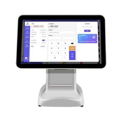 Product Cash Terminal 15.6 Inch Android POS All in One Supermarket Mini Cash Register with Color Printer Output