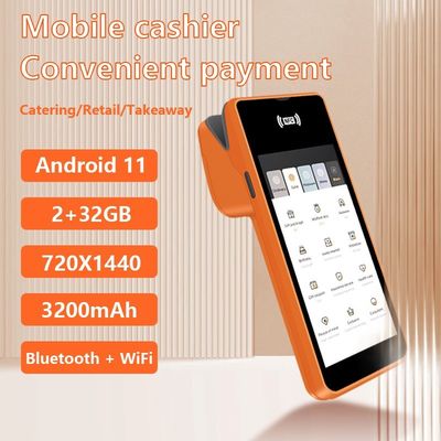 5.45inch Android Systems Mobile Pos Machine Handheld Smart Cashier Terminal with Printer Output Type Monochrome and Wifi