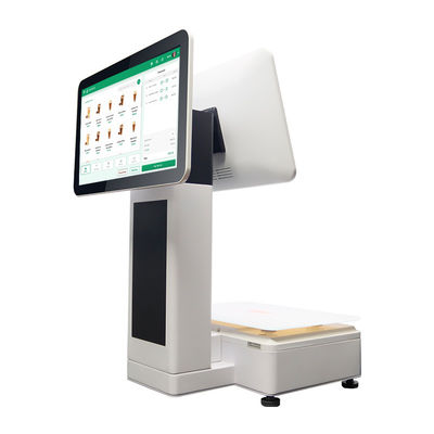 Supermarket POS System 15.6inch Dual Touch Screen with Built-in Scale Printer Wireless Protocol NFC Interface VGA