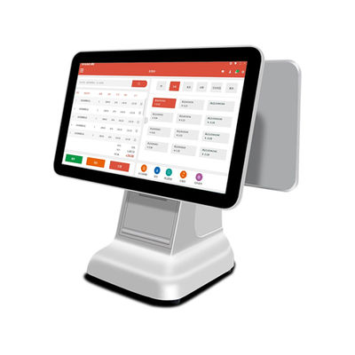 All in One Core White USB3.0 Interface Scanner Check Cash Register Pos Terminal System with 80mm Printer and 15.6 inch LCD
