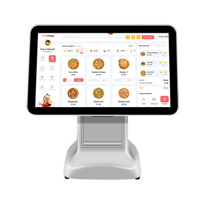 All in One Core White USB3.0 Interface Scanner Check Cash Register Pos Terminal System with 80mm Printer and 15.6 inch LCD