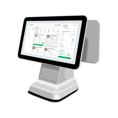 All in One Core White USB3.0 Interface Scanner Check Cash Register Pos Terminal System with 80mm Printer and 15.6 inch LCD