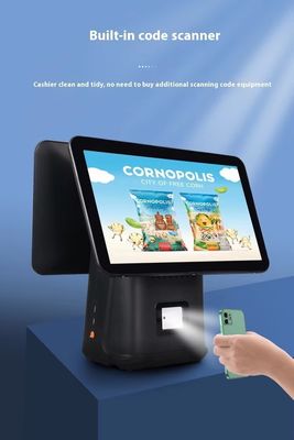 Retail Restaurant Billing Machine 15.6 inch Dual Screen POS System with Win Operating System and Android POS