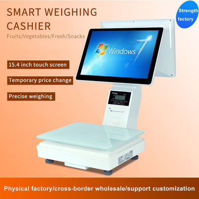 15.4 Inch Dual Screen Win Touch All in One Scale Weighing POS Supermarket Hotel's Ultimate POS Solution with WIFI/BT