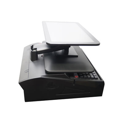 OEM ODM 15.6Inch Dual Screen Win7 Pos Cash Register N2840 Cpu 2+32GB Desktop POS Terminal with 58mm Printer,Keyboard