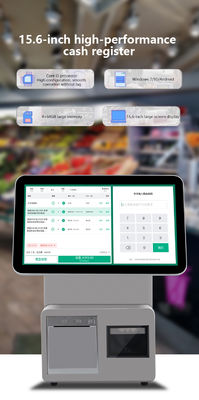 15.6Inch Dual Screen Pos Cash Machine I3 Processor 4+64GB Retail Pos System Supermarket Pos Terminal