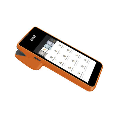 5.45Inch Portable Handheld Pos Machine Smart NFC Mobile Payment Terminal Orange Pos System with Camera Printer