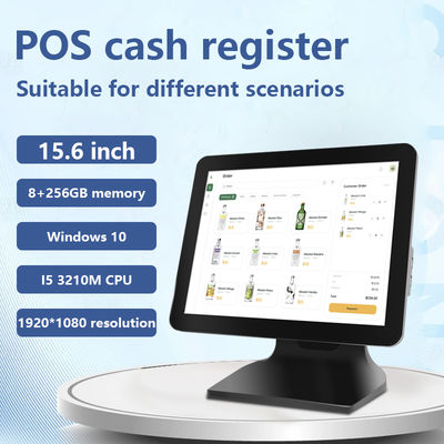 15.6" 8+256GB Large Memory Pos Cash Register 1080P Win10 Touch Screen POS Machine with Customer Display 