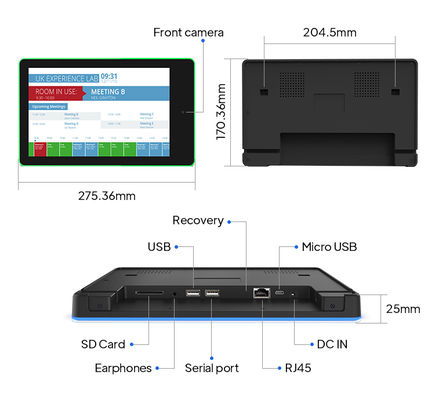 10.1 Inch RK3288 Android Meeting Room Tablet with POE NFC and LED Light Bar