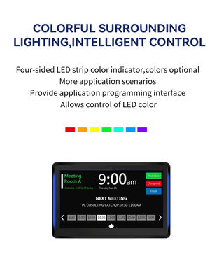 101inch wall mounted business android tablet pc with led light bar conference schedule display