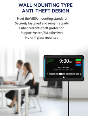 101inch wall mounted business android tablet pc with led light bar conference schedule display