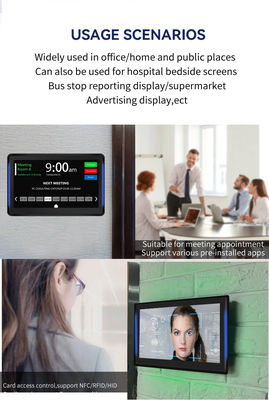 15.6 Inch Wall Mount Android Tablet PC with RK3566 Quad Core LED Light Bar for Conference Room Booking