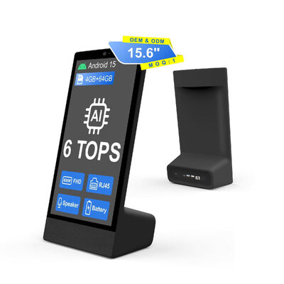 L type desktop 15.6inch 1920x1080 android 15 tablet pc Wi-Fi NFC Capacitive touch screen 10000mah Octa Core fast food othering  with speaker