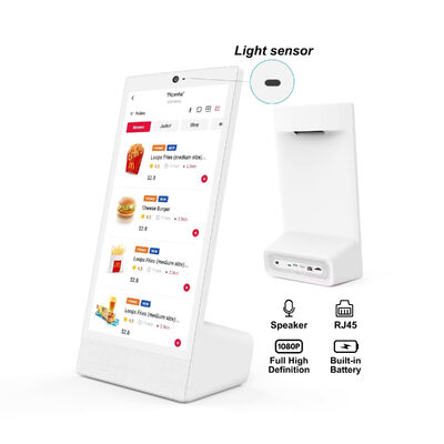 L type desktop 15.6inch 1920x1080 android 15 tablet pc Wi-Fi NFC Capacitive touch screen 10000mah Octa Core fast food othering  with speaker