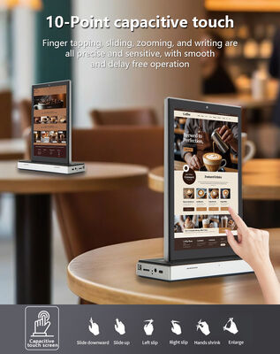 10.1inch dual display desktop android all in one touch screen 4G tablet pc Wi-Fi POE power restaurant othering kisok