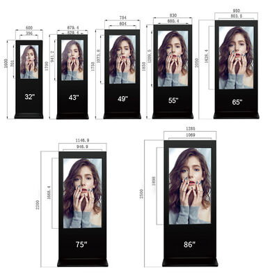 43 Inch Floor Standing Digital Signage LCD Advertising Displays Touch Screen Smart Kiosk Poster Player for Shopping Mall