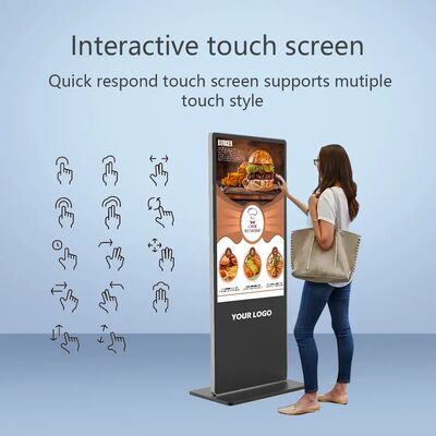 43 Inch Floor Standing Digital Signage LCD Advertising Displays Touch Screen Smart Kiosk Poster Player for Shopping Mall