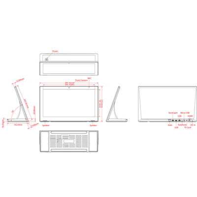 Android 8.1 15.6" 1.8GHz All In One Touch Screen PC OEM Advertising Player