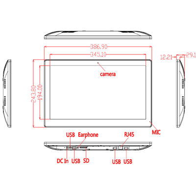 8GB ROM WIFI RJ45 POE 15.6inch All In One Touch Screen PC Ultra Thin