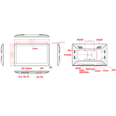 8GB ROM WIFI RJ45 POE 15.6inch All In One Touch Screen PC Ultra Thin